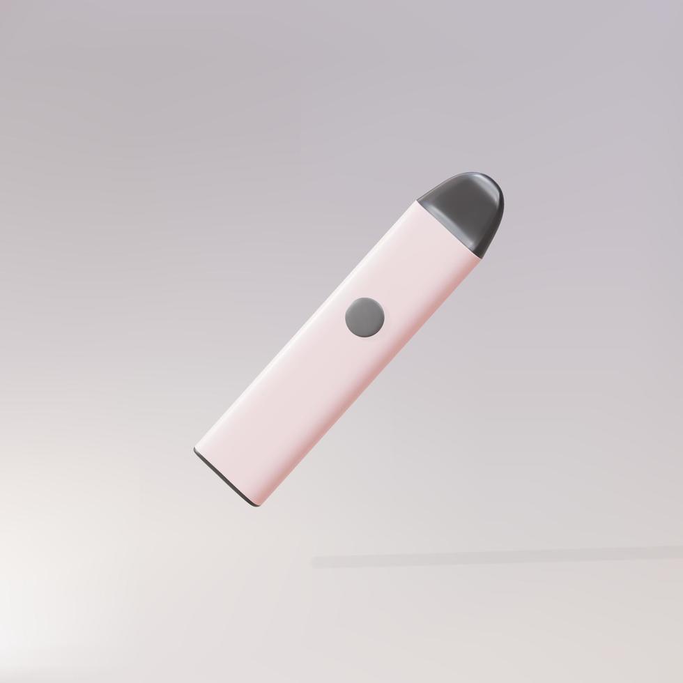 3d pink Vape pod - newest generation of vaping products. Vector illustration.