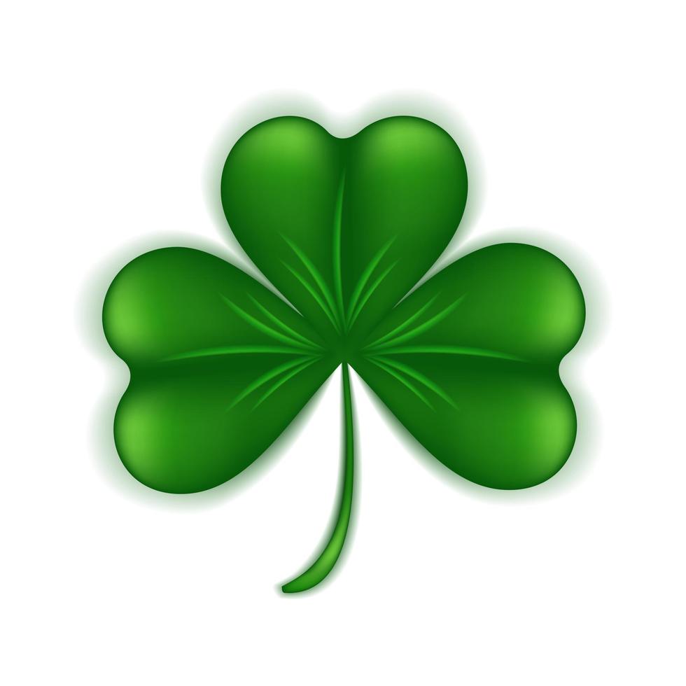 St. Patrick's Day shamrock symbol of good luck. Green clover 3d ...