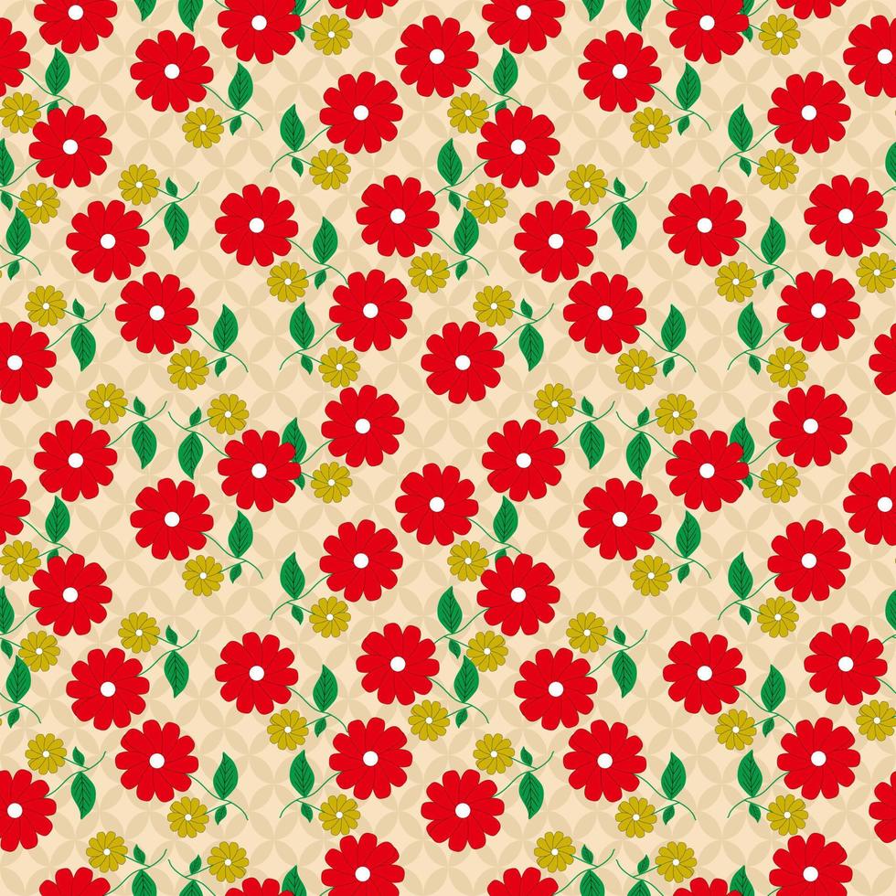 patrón impecable con motivos florales que se pueden imprimir para telas, manteles, mantas, camisas, vestidos, afiches, papeles. vector