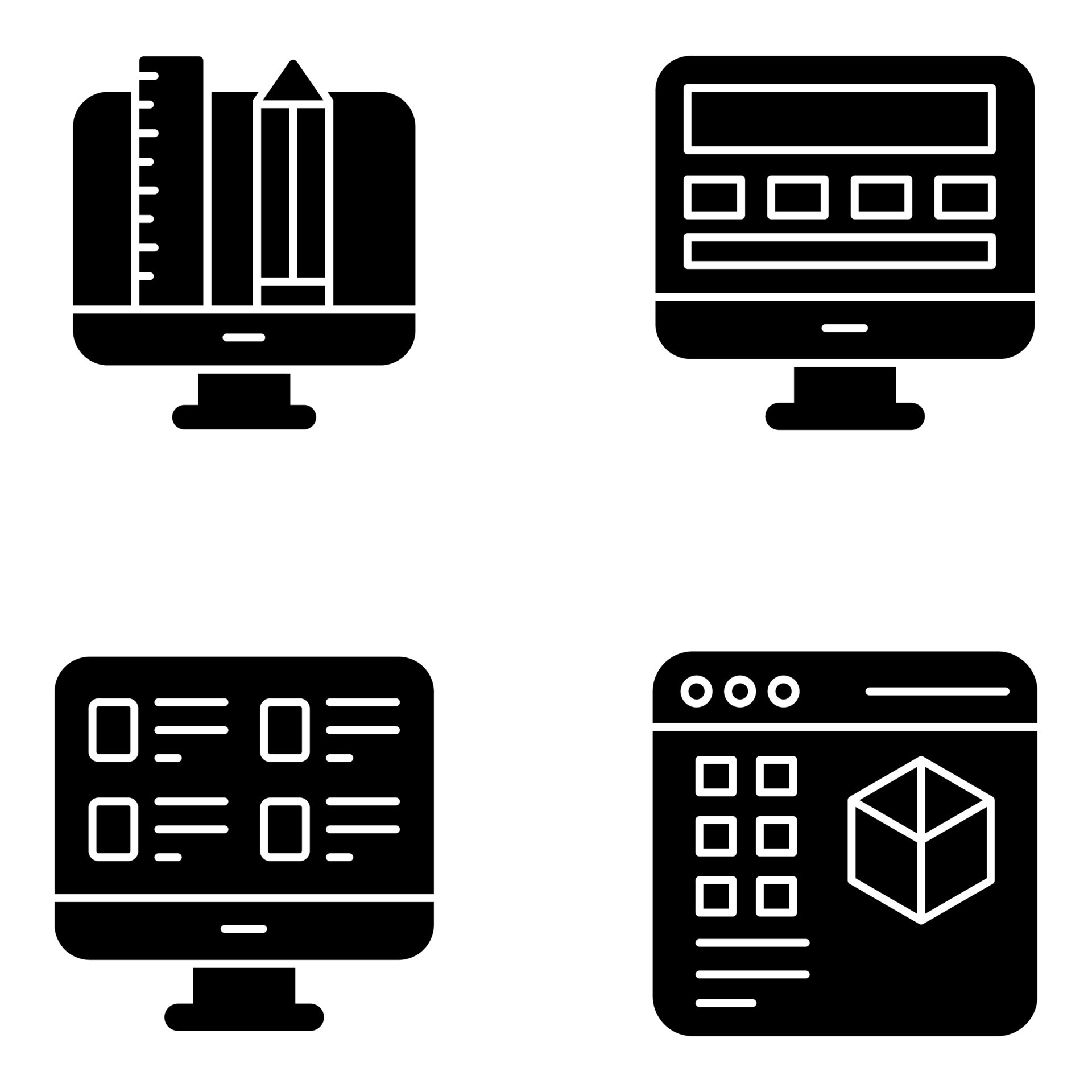 Pack of Computer Design Solid Icons 18973218 Vector Art at Vecteezy