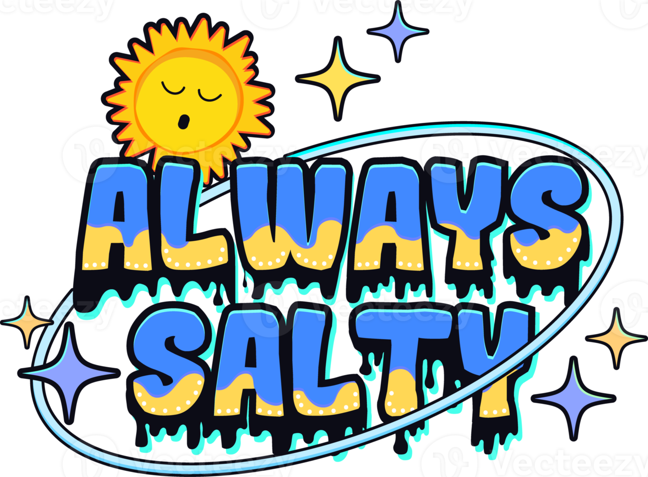 Always Salty Typography Illustration png