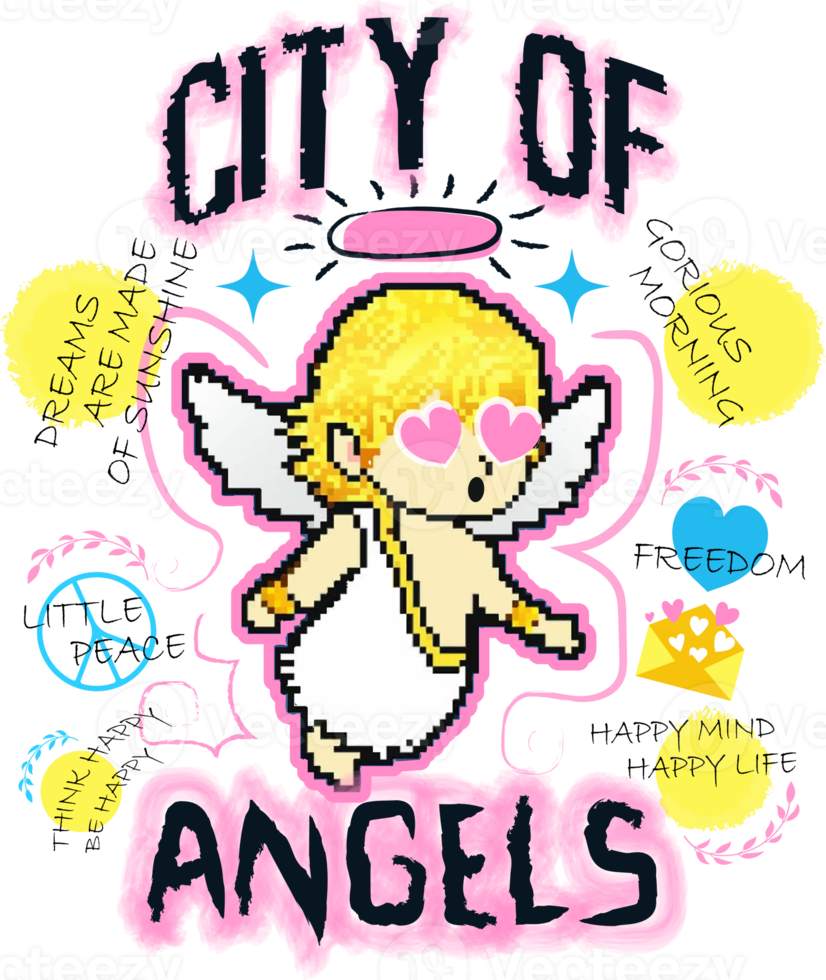 City Of Angels Typography Illustration png