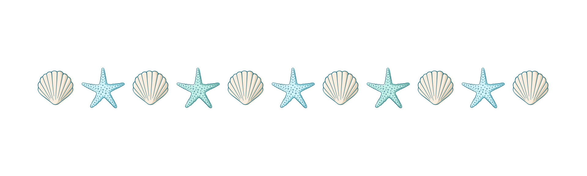 Seashell and starfish border divider. Sea and ocean design template. Vector  illustration summer or beach party, advertising design 18973426 Vector Art  at Vecteezy