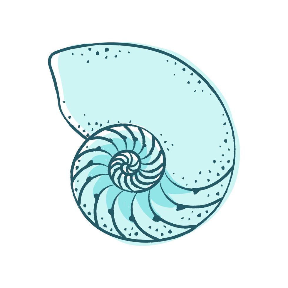 Seashell vector illustration. Abstract boho sketch doodle style. Illustrations for menu, seafood restaurant design, resort hotel spa, surf boards. Wall Art Print, t shirt, phone case
