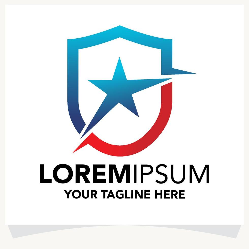 Star Shield Logo Design Template Inspiration vector