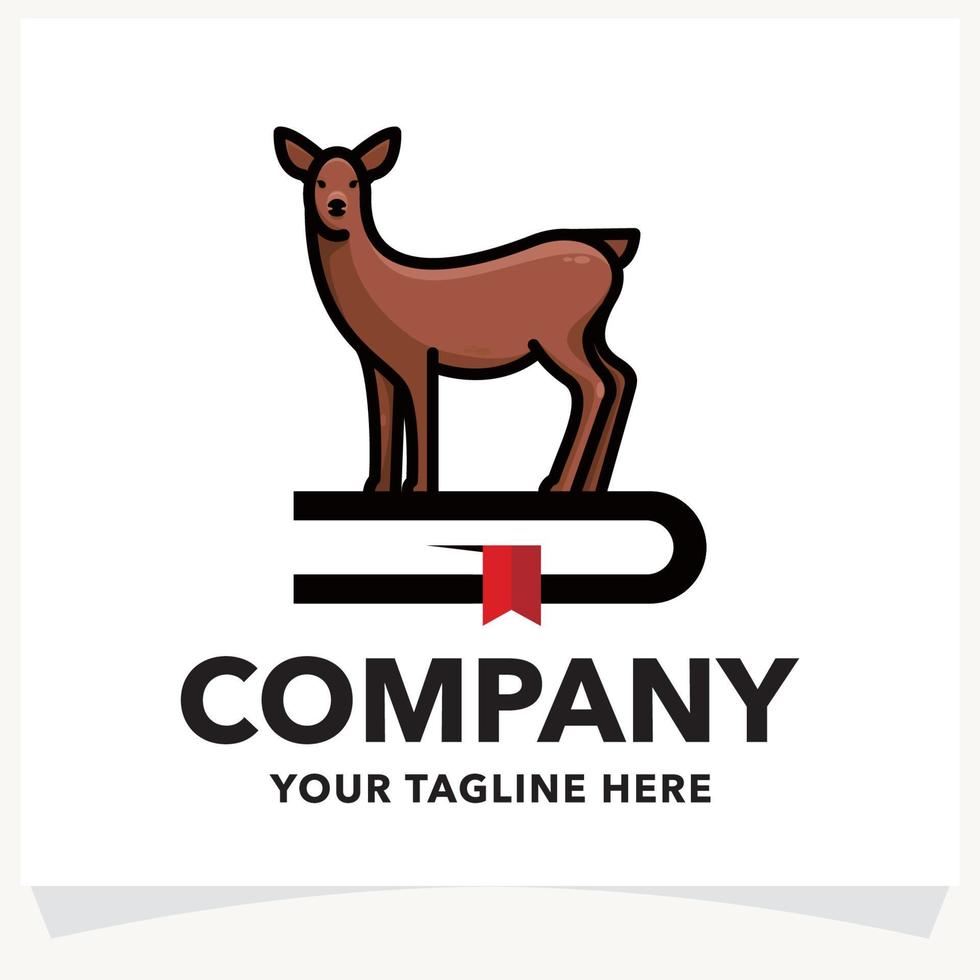 Learning Deer Logo Design Template vector