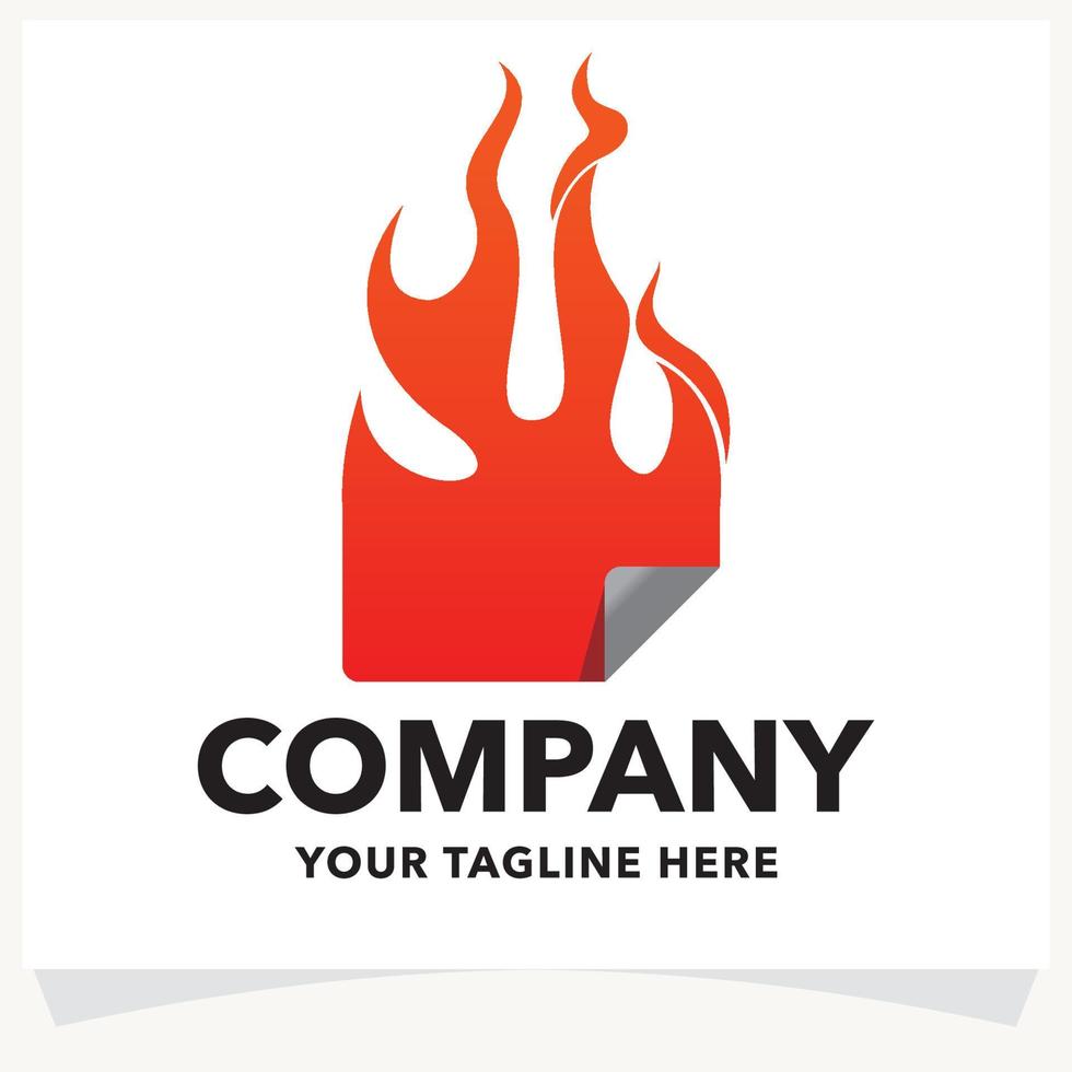 Fire Document Logo Design Template vector