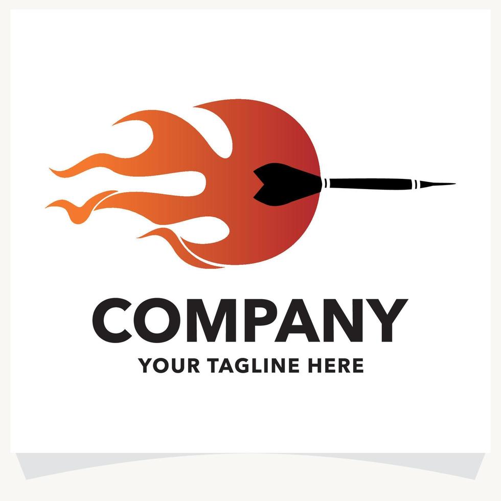 Dart Fire Logo Design Template vector