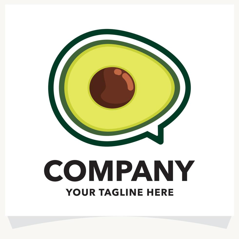 Avocado Chat Logo Design Template vector