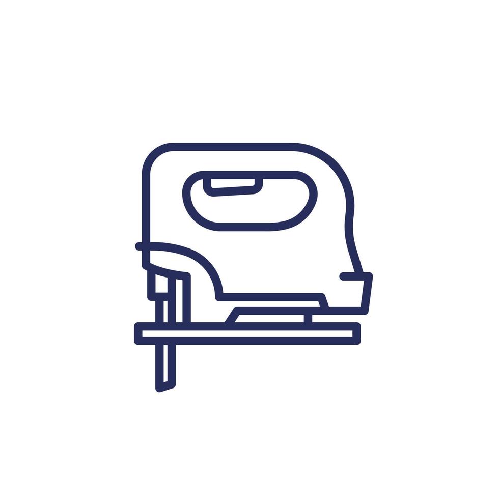 jig saw line icon on white vector