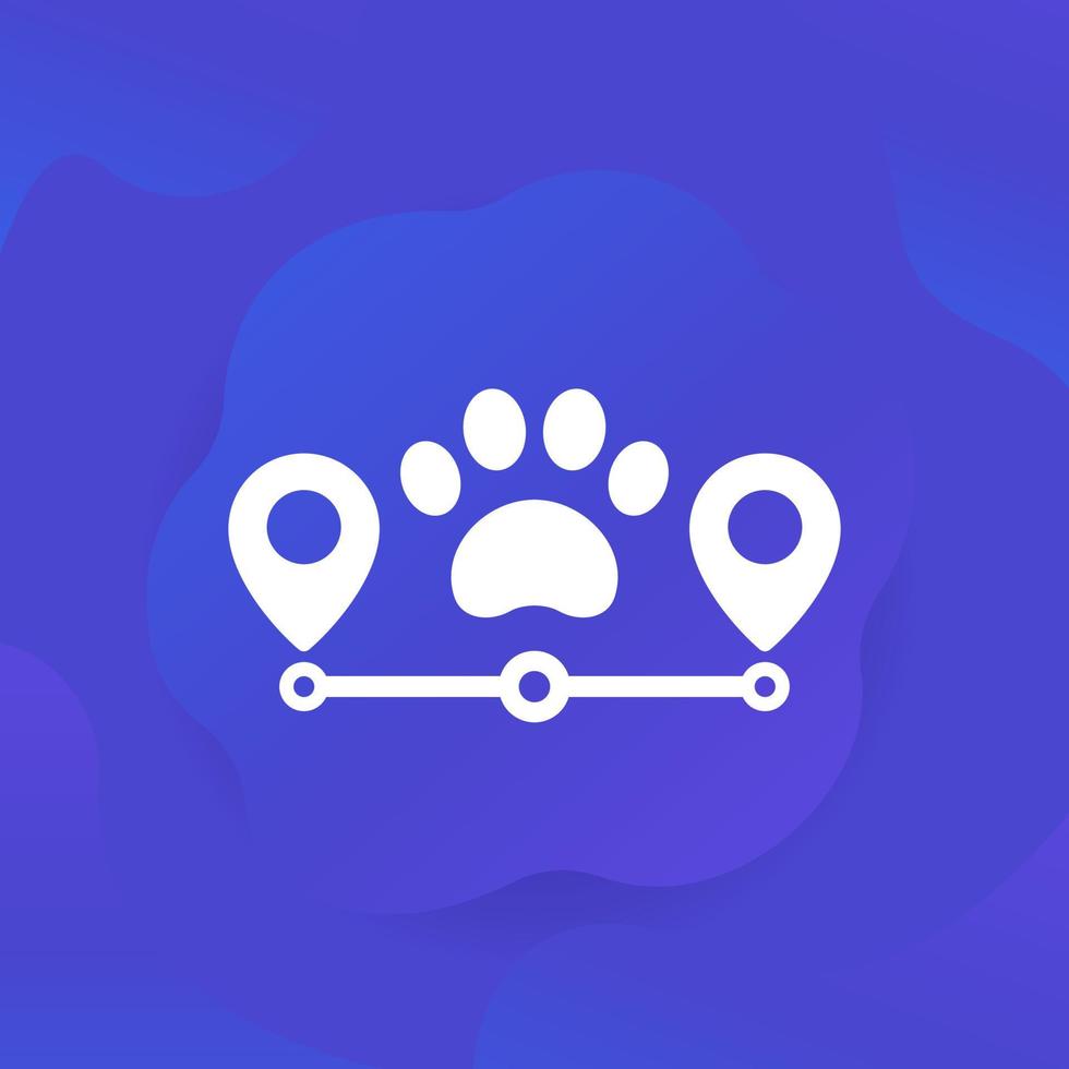 pet tracking icon for web vector