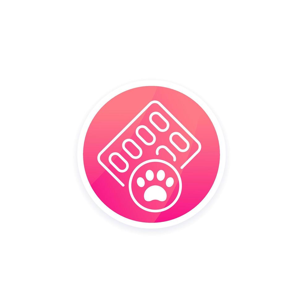 pills for pets icon, vector