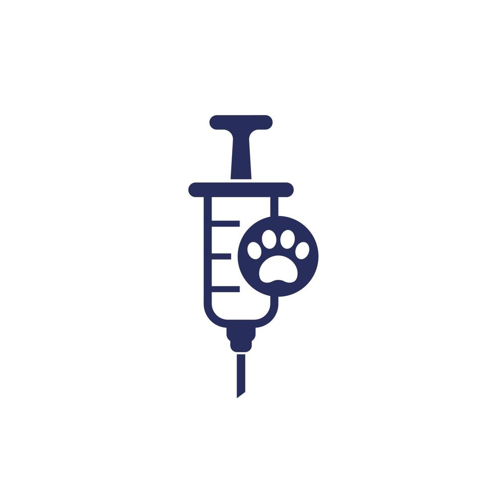 dog vaccination icon on white vector