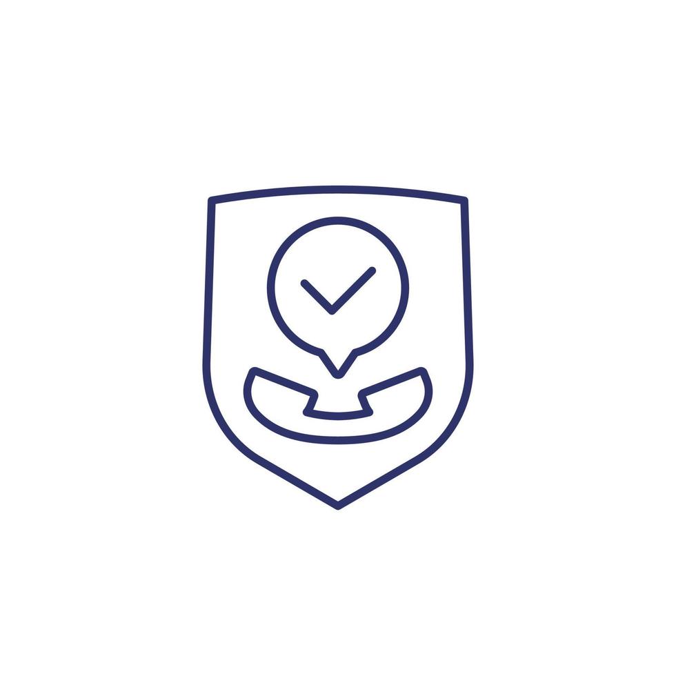 Secure call line icon for apps and web vector
