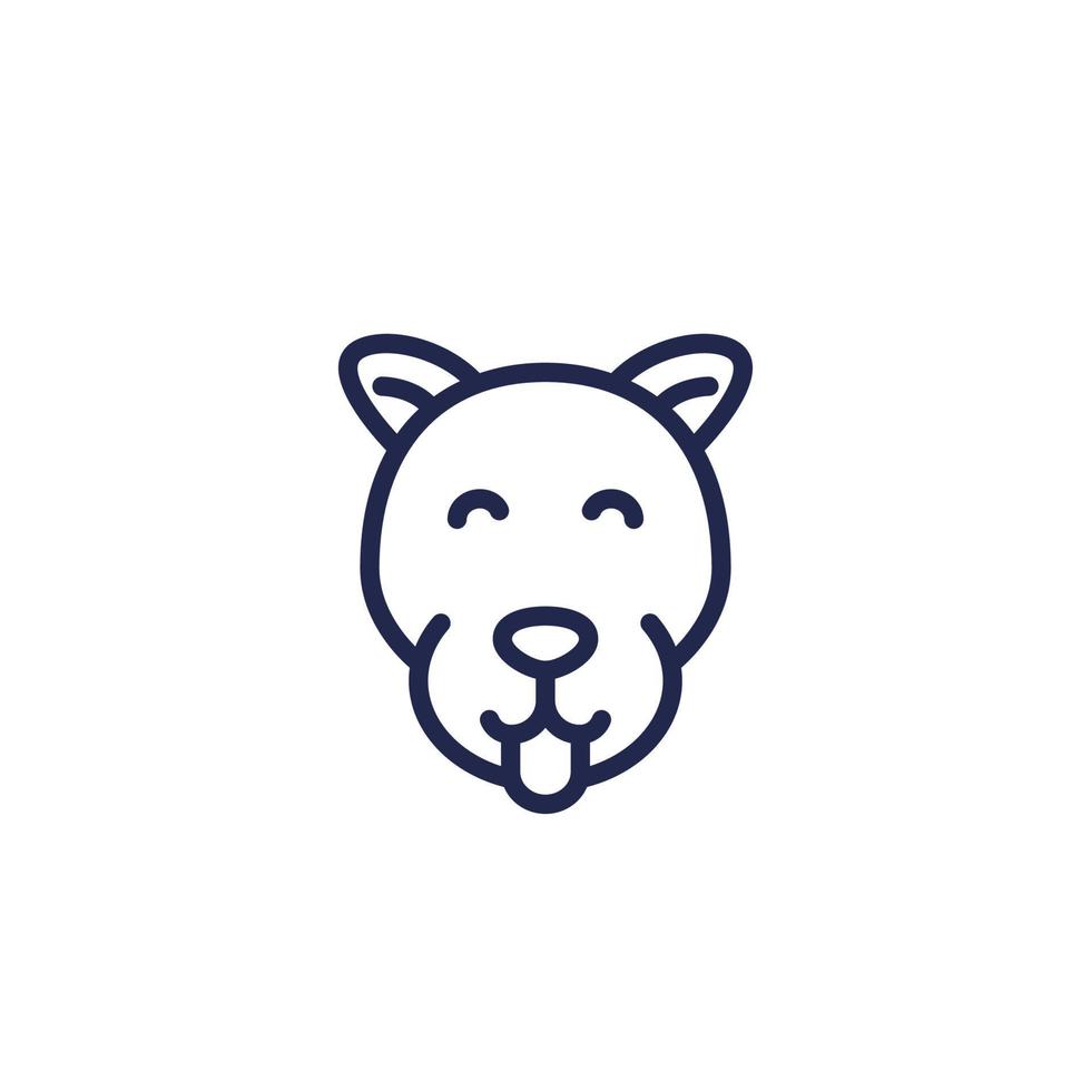 dogs head line icon on white vector
