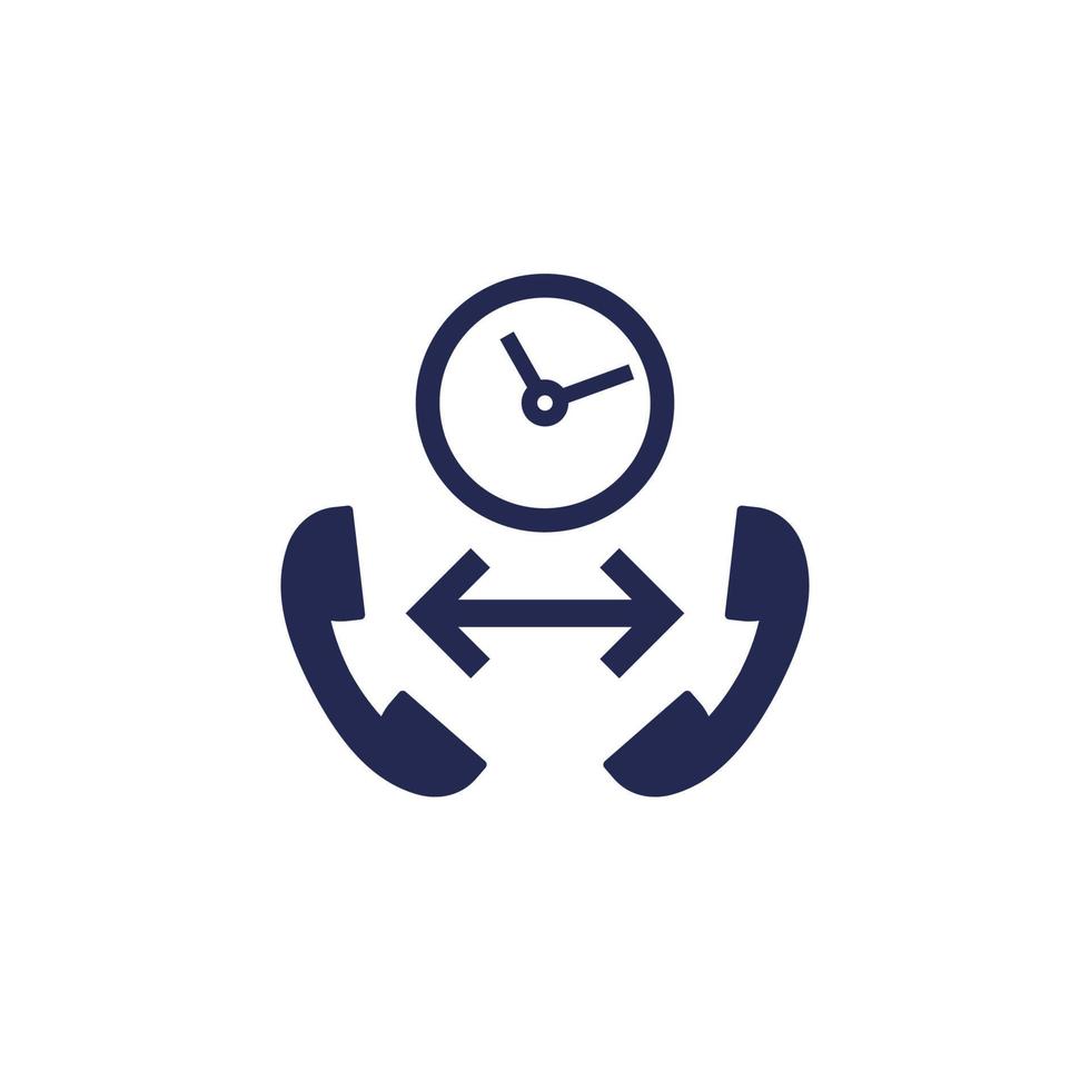 phone call duration, time icon vector