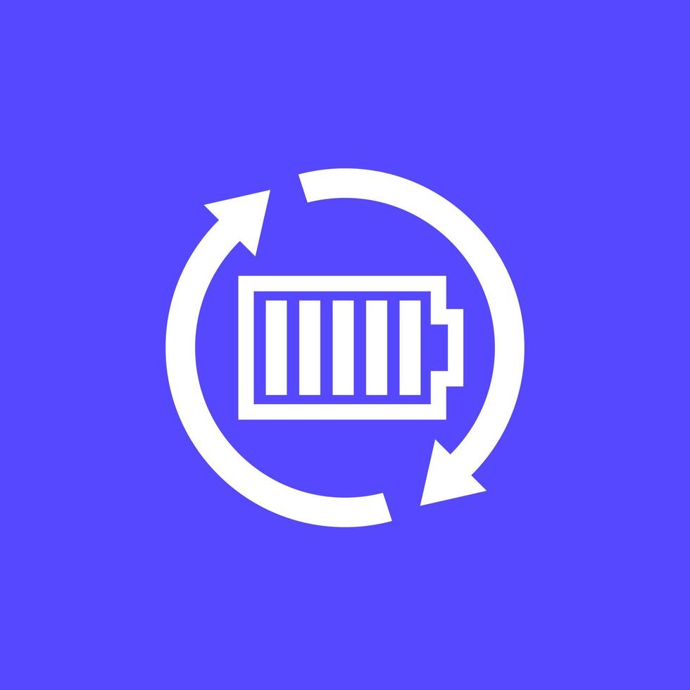 battery swap icon, replace a battery sign vector