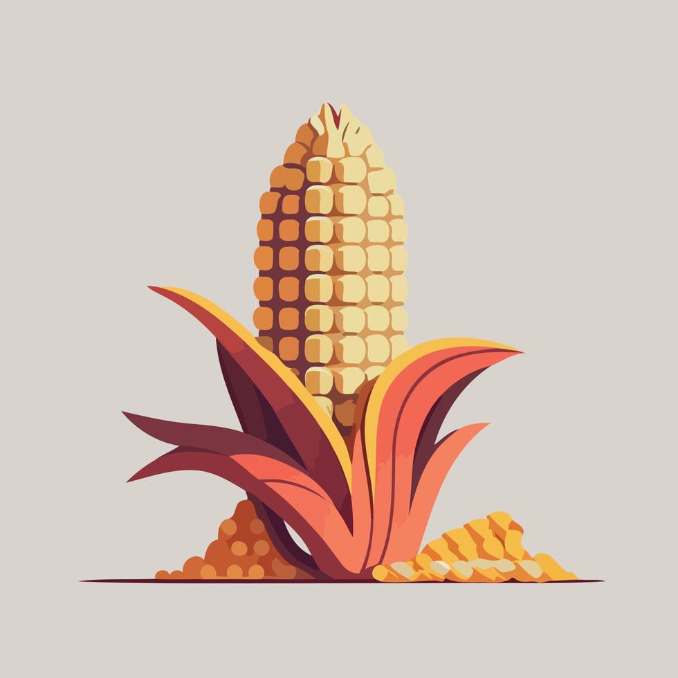 maíz maduro en la mazorca de alimentos vegetales vector