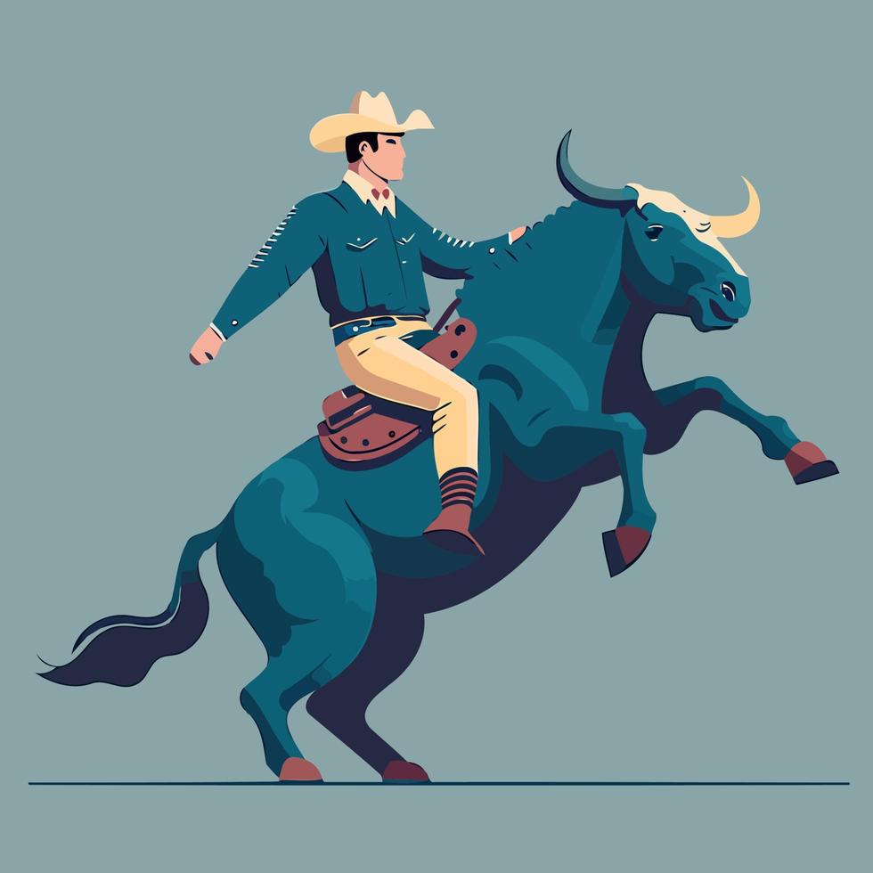 Bull Riding in Air vector