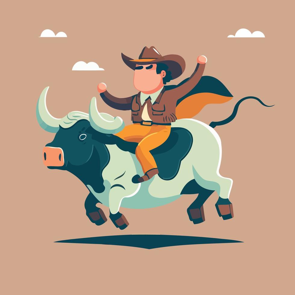 Bull Riding in Air vector