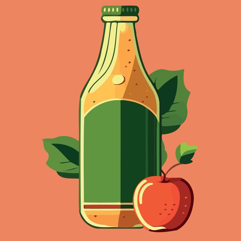 bottle of apple cider drink vector