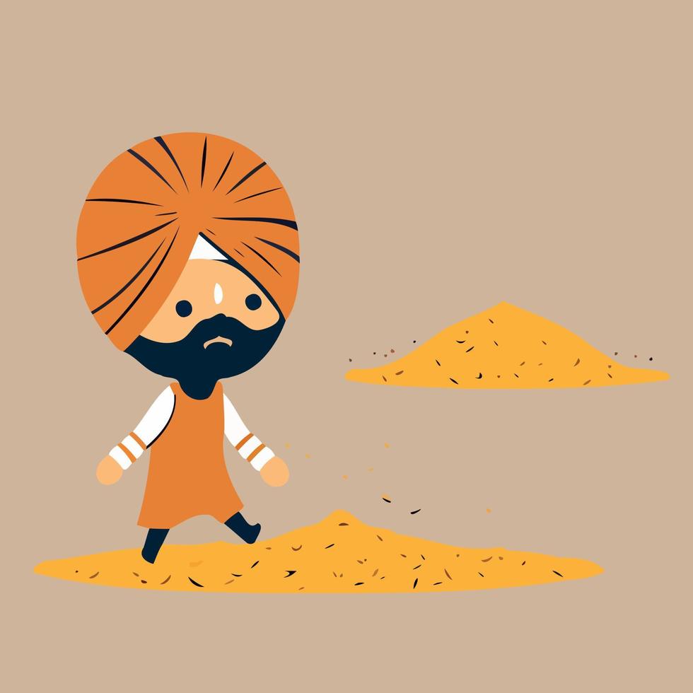 Indian character in Baisakhi vector