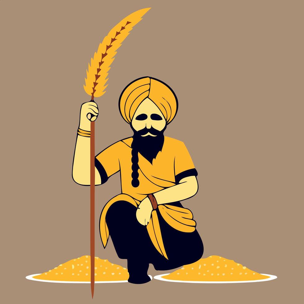 carácter indio en baisakhi vector