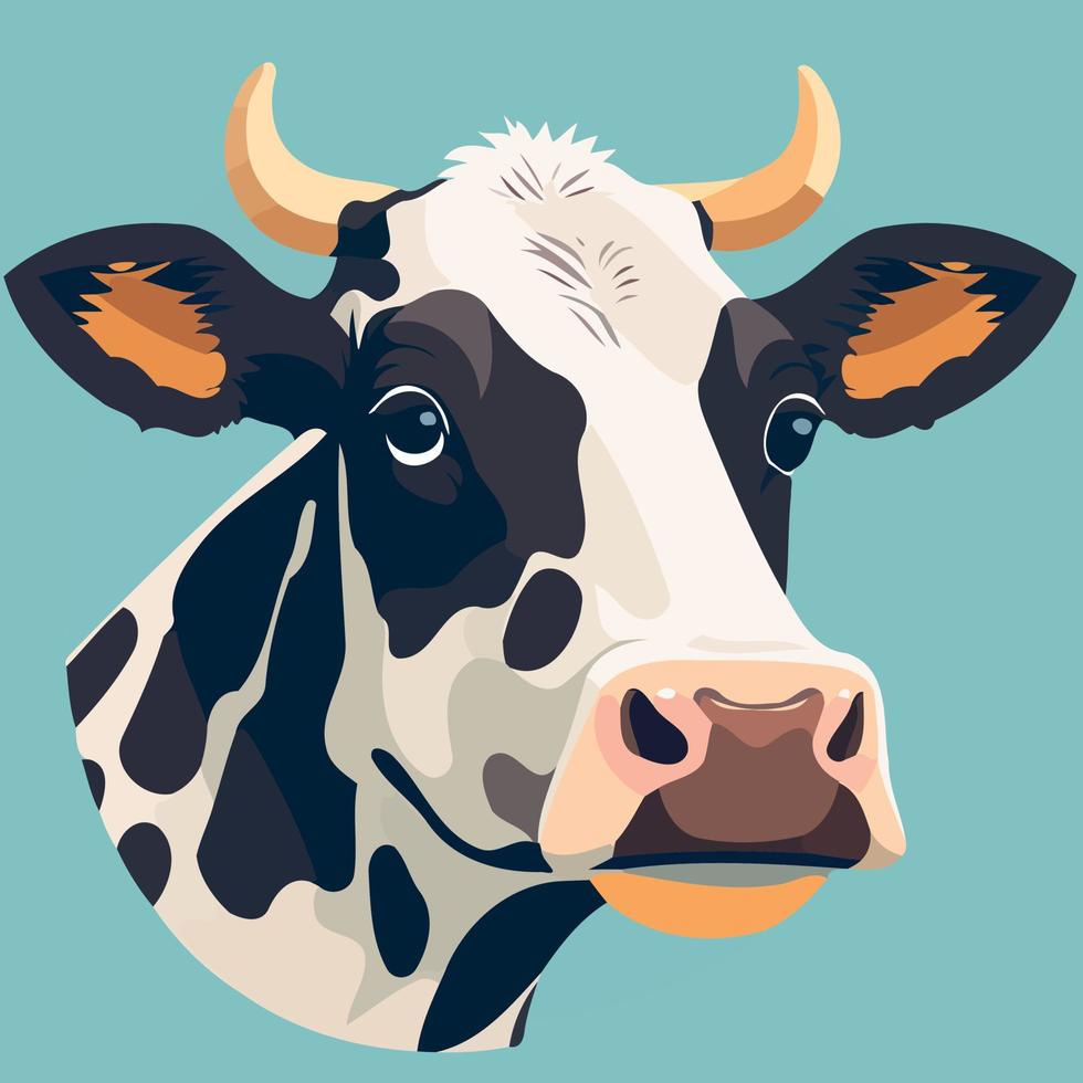 vaca mamífero animal cabeza vector