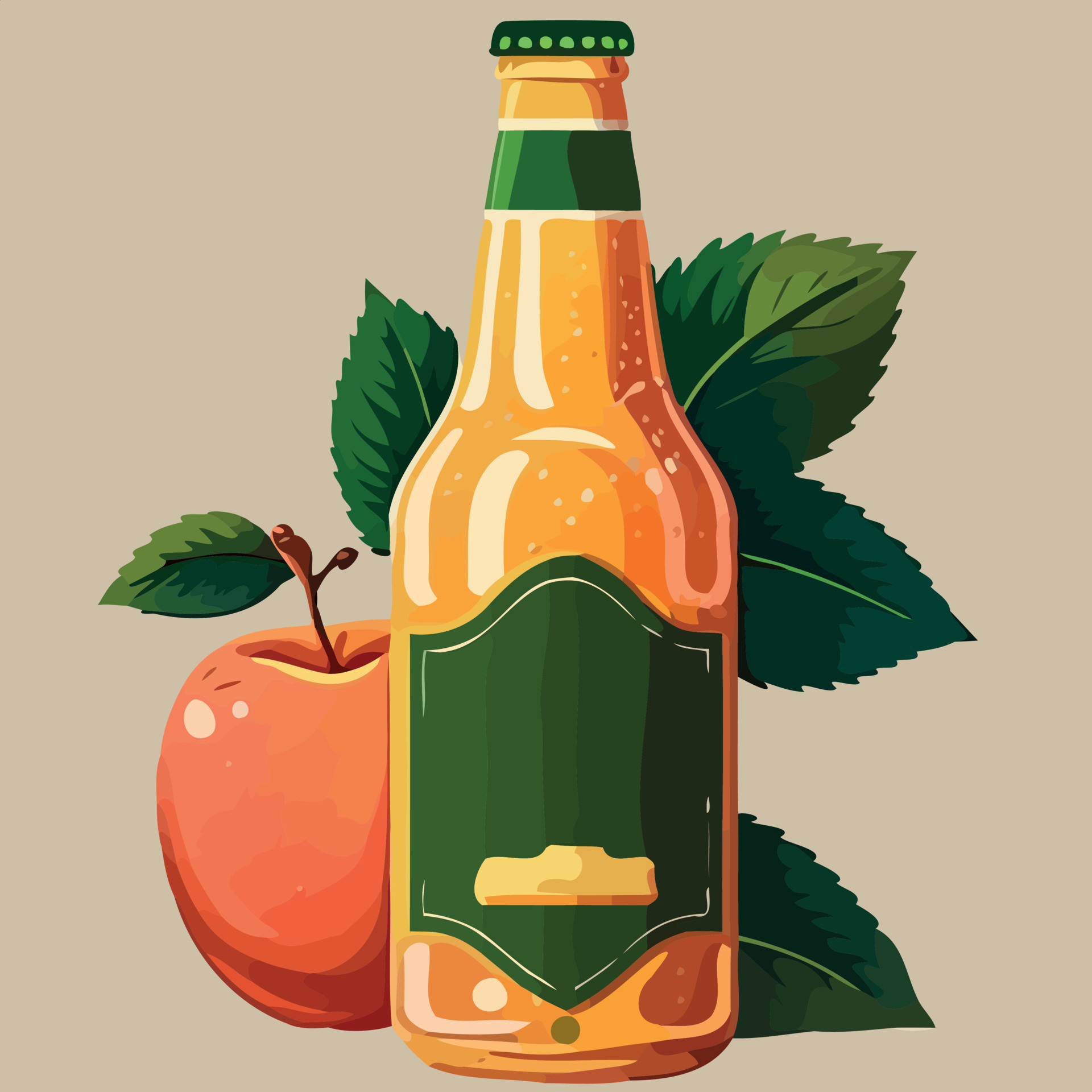 bottle of apple cider drink 18973734 Vector Art at Vecteezy