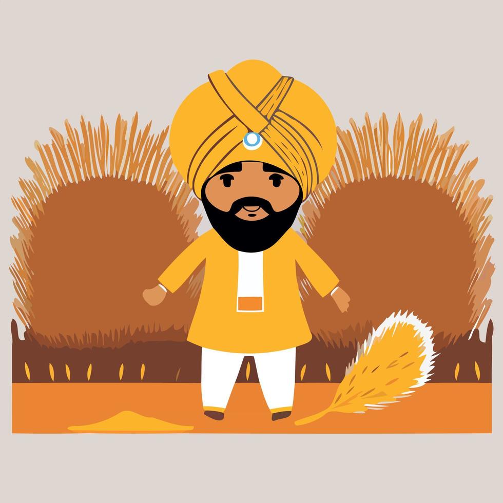 Indian character in Baisakhi vector