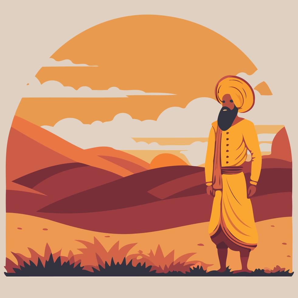 Indian character in Baisakhi vector