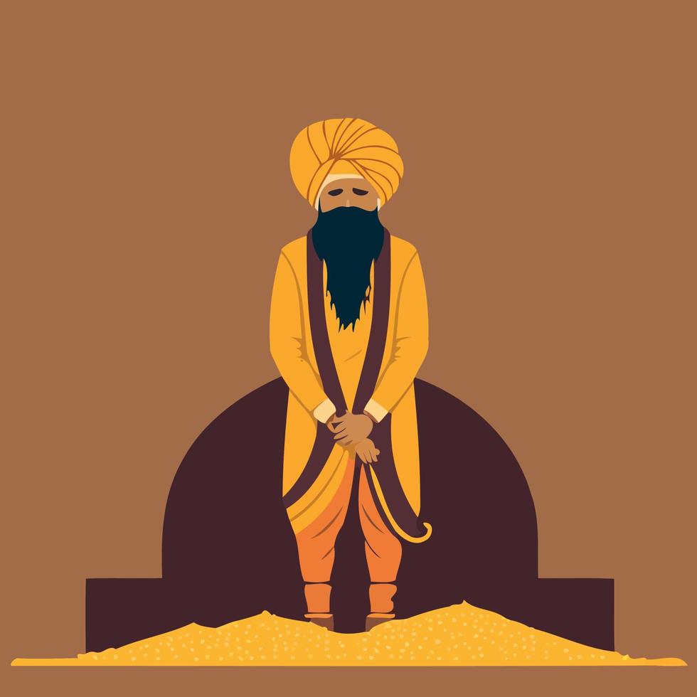 Indian character in Baisakhi vector