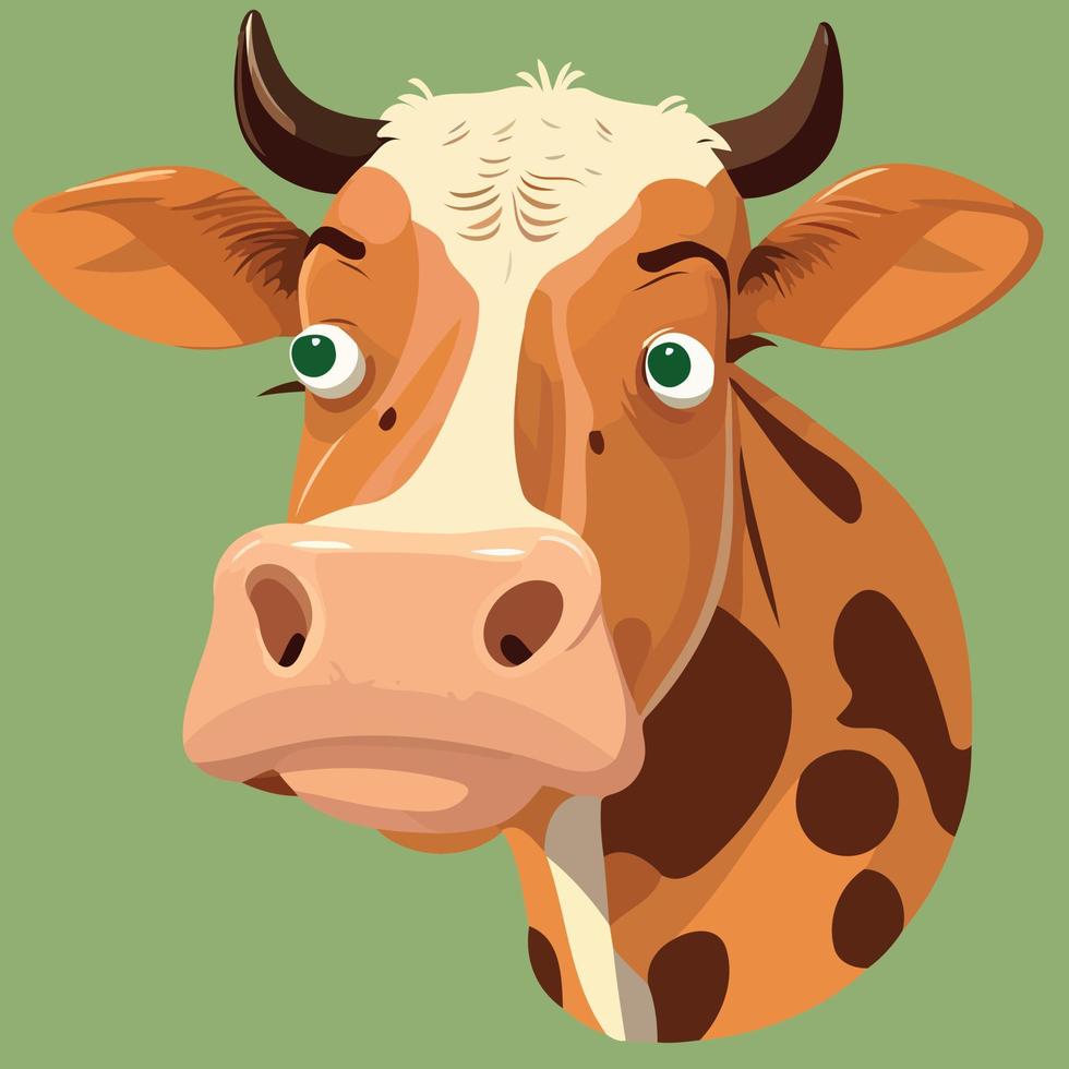 vaca mamífero animal cabeza vector