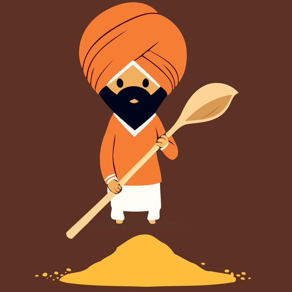 Indian character in Baisakhi vector