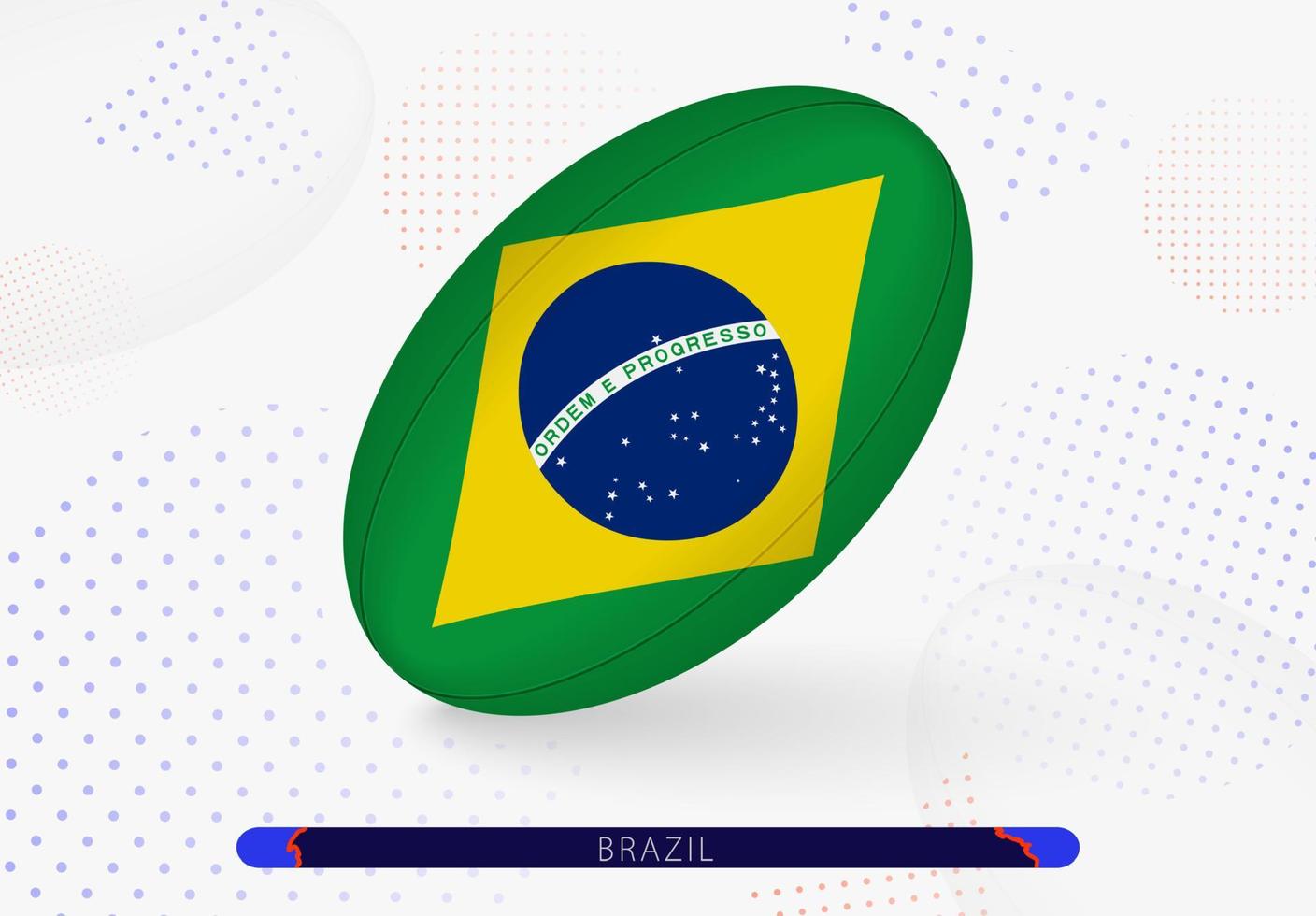 pelota de rugby con la bandera de brasil en ella. equipamiento para la selección de rugby de brasil. vector