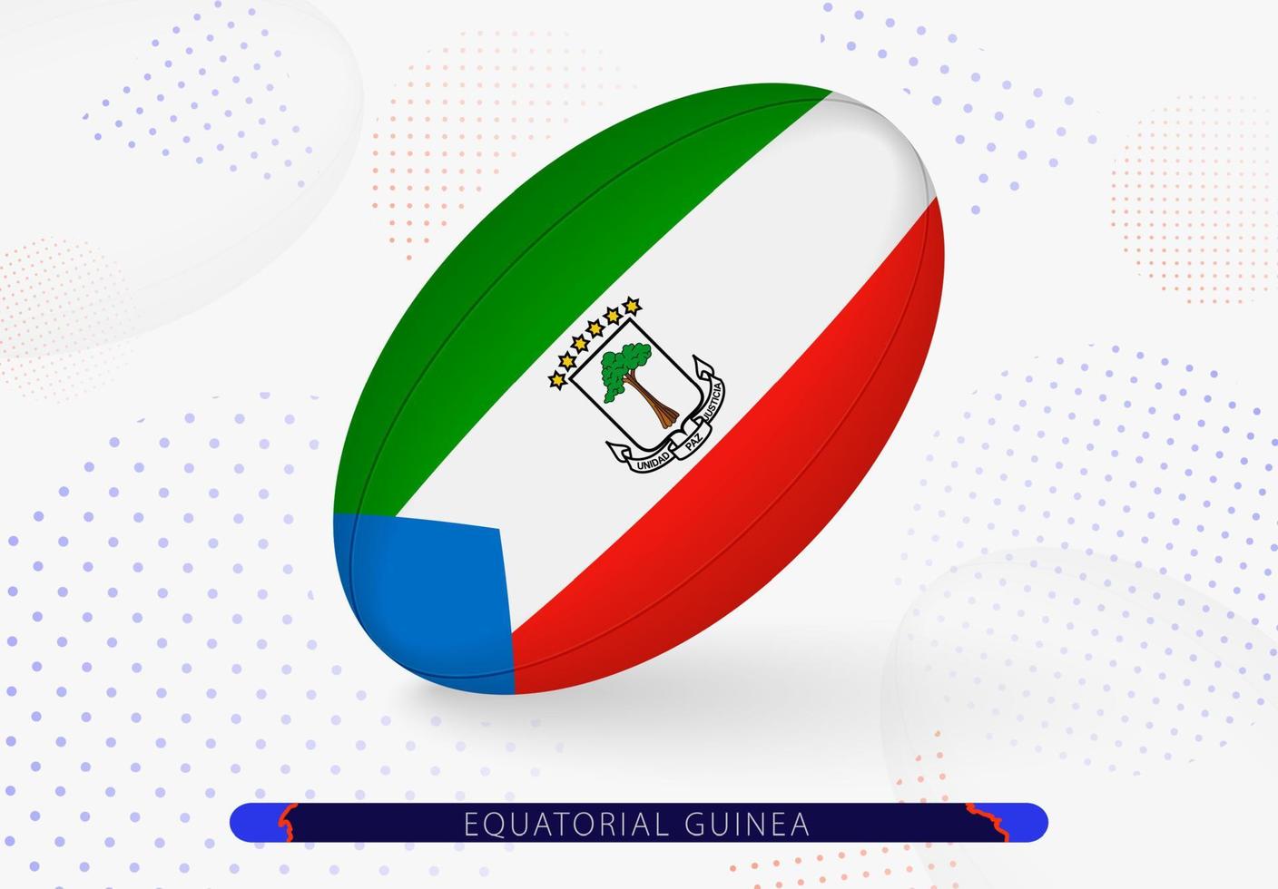 Rugby ball with the flag of Equatorial Guinea on it. Equipment for rugby team of Equatorial Guinea. vector