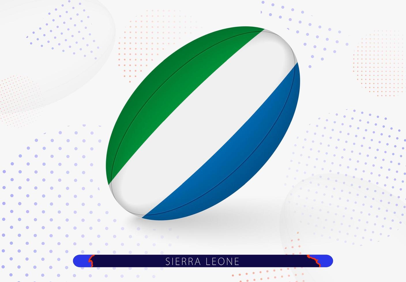 Rugby ball with the flag of Sierra Leone on it. Equipment for rugby team of Sierra Leone. vector