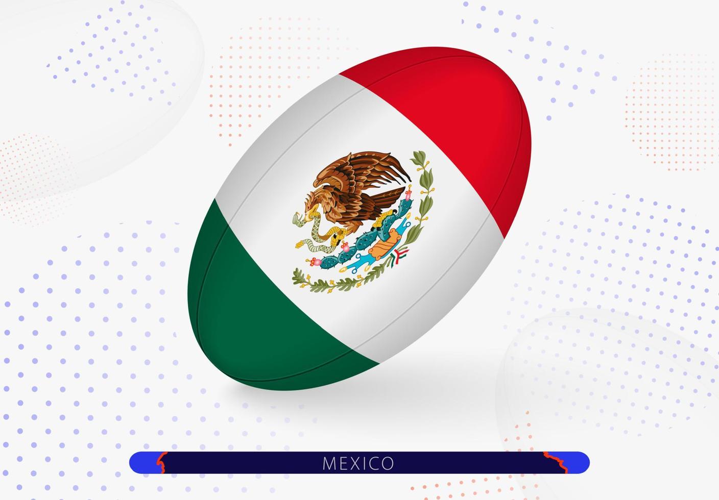 pelota de rugby con la bandera de México. equipamiento para la selección de rugby de méxico. vector