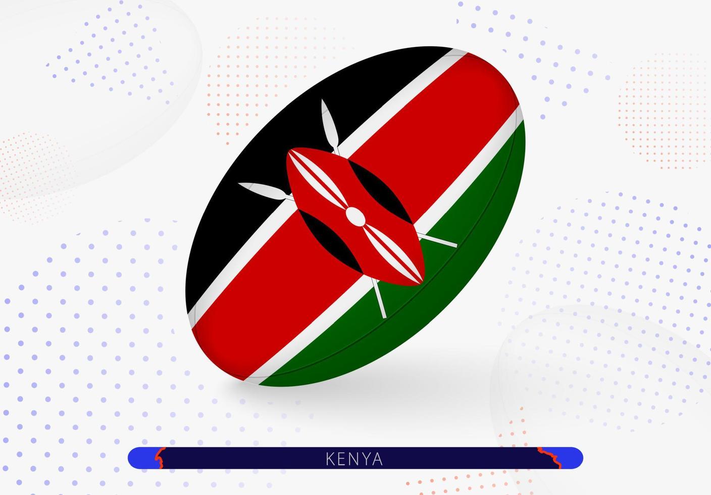 Rugby ball with the flag of Kenya on it. Equipment for rugby team of Kenya. vector