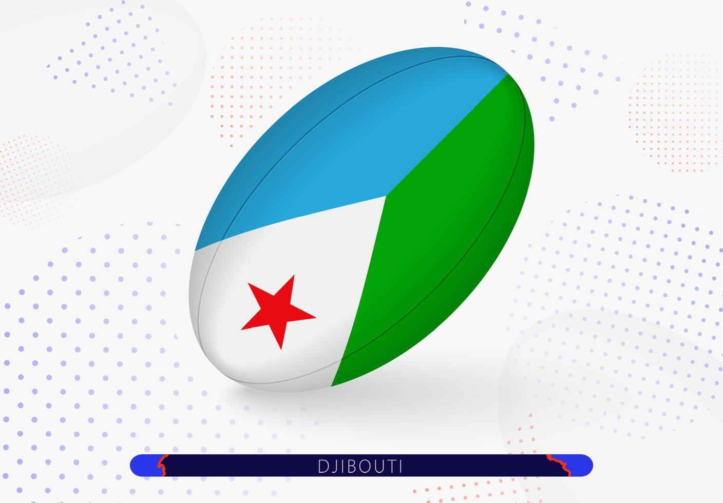 pelota de rugby con la bandera de djibouti. equipo para el equipo de rugby de djibouti. vector