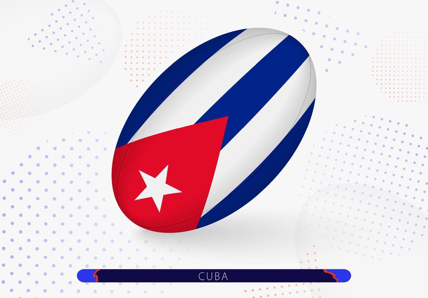 Rugby ball with the flag of Cuba on it. Equipment for rugby team of Cuba. vector