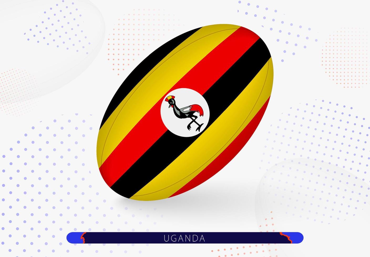 Rugby ball with the flag of Uganda on it. Equipment for rugby team of Uganda. vector