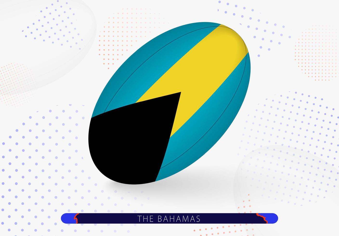 Rugby ball with the flag of The Bahamas on it. Equipment for rugby team of The Bahamas. vector