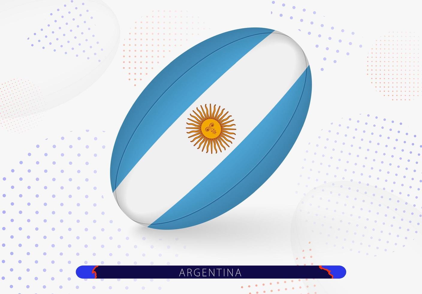 pelota de rugby con la bandera argentina. Equipamiento para la selección argentina de rugby. vector