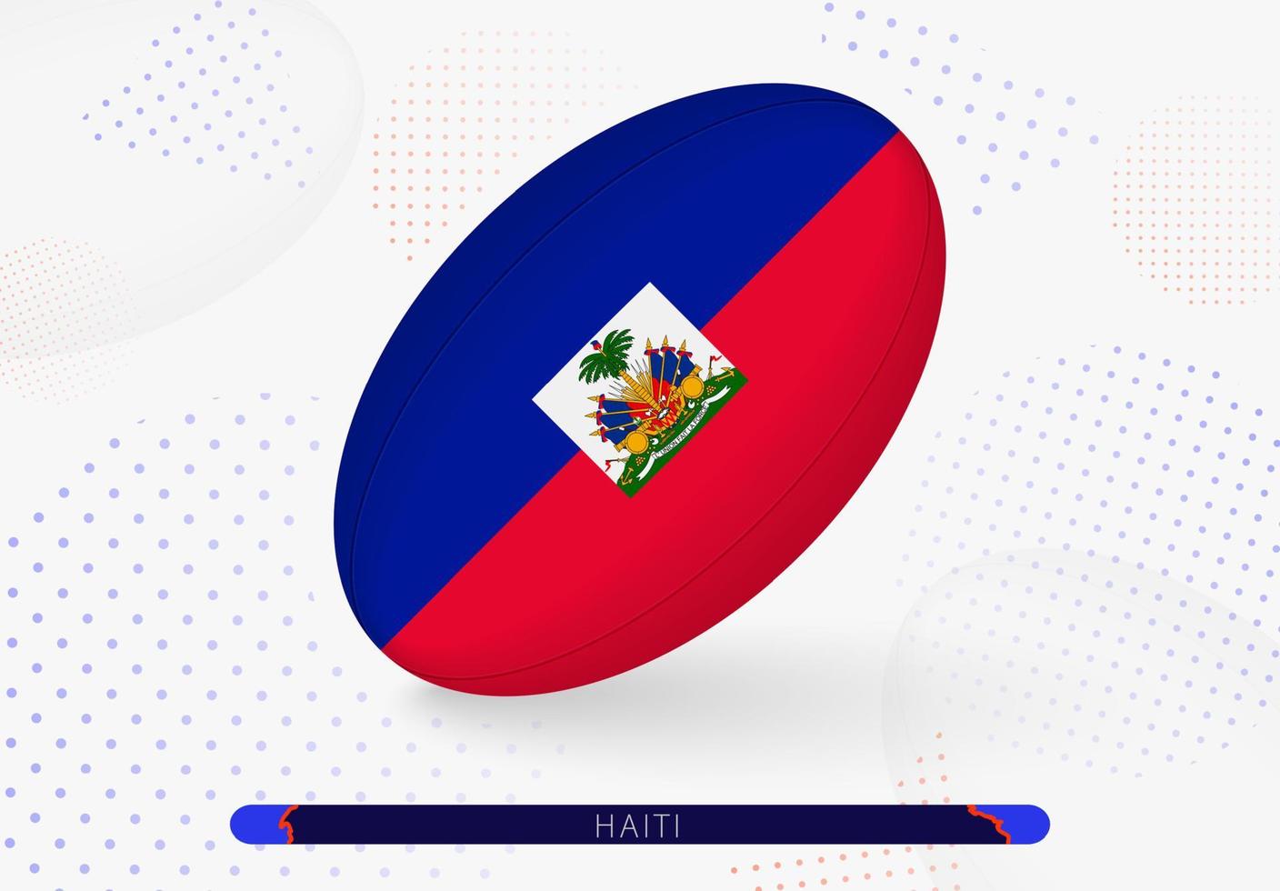 pelota de rugby con la bandera de haití. equipamiento para la selección de rugby de haití. vector