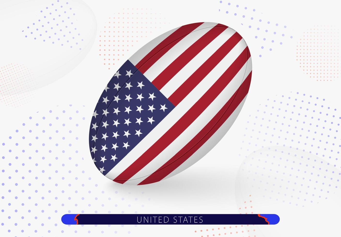 Rugby ball with the flag of USA on it. Equipment for rugby team of USA. vector