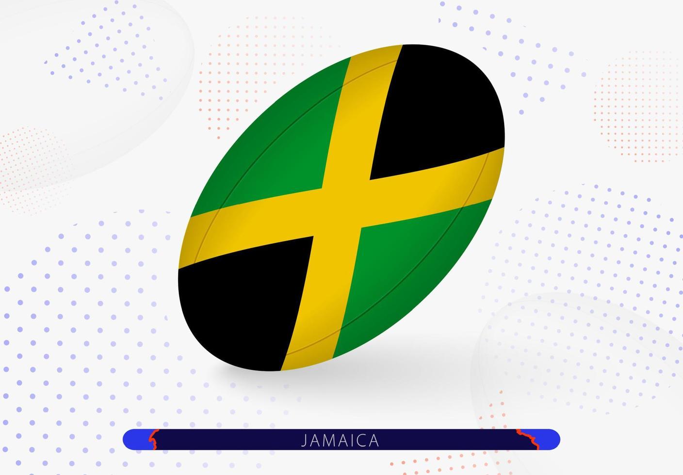 Rugby ball with the flag of Jamaica on it. Equipment for rugby team of Jamaica. vector