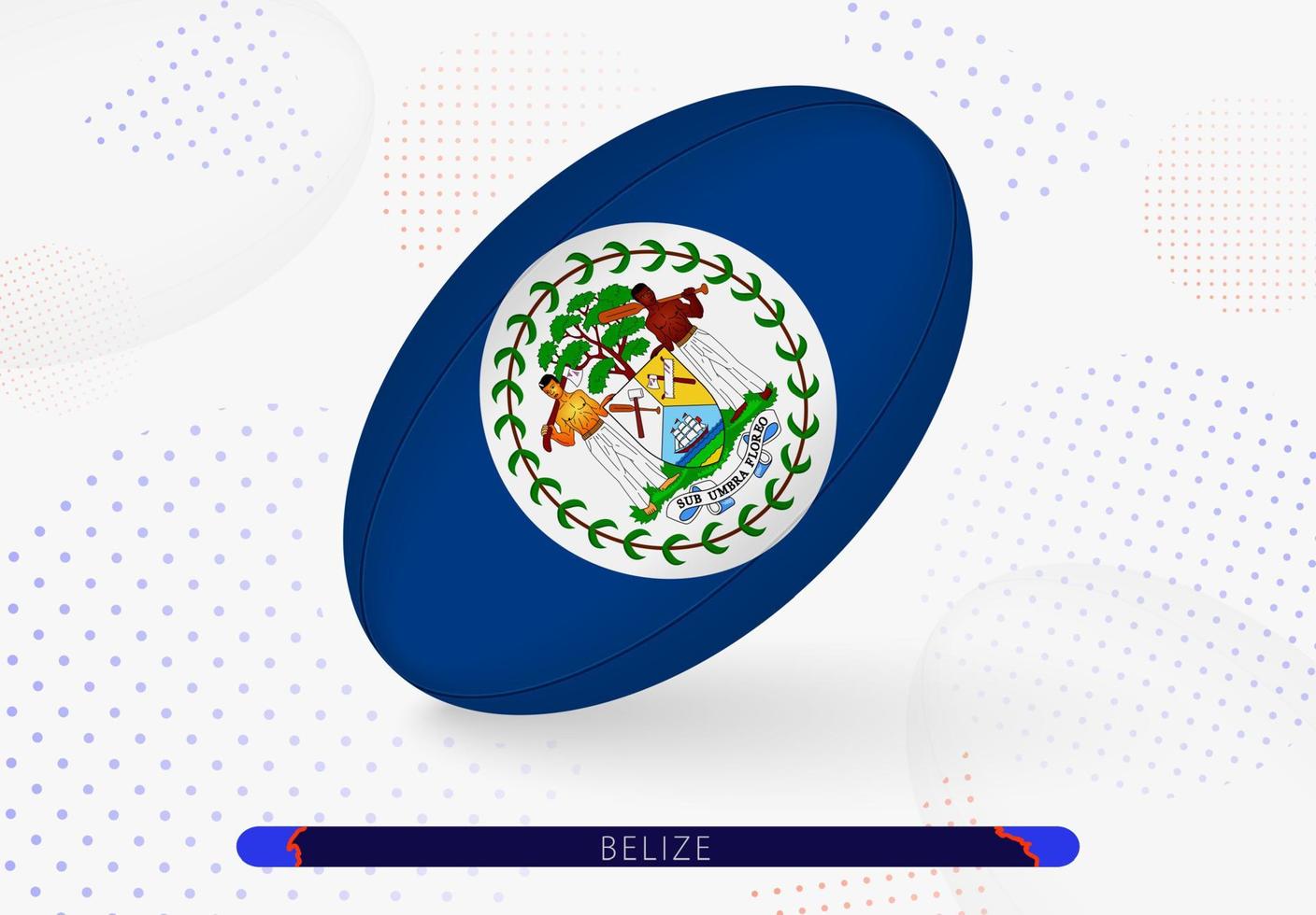 Rugby ball with the flag of Belize on it. Equipment for rugby team of Belize. vector