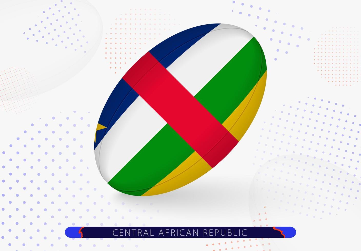 Rugby ball with the flag of Central African Republic on it. Equipment for rugby team of Central African Republic. vector