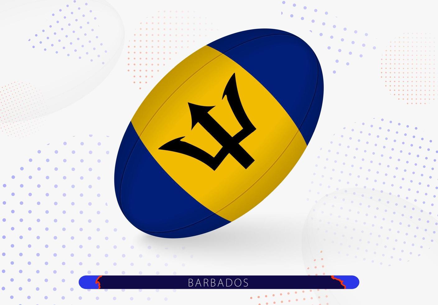 Rugby ball with the flag of Barbados on it. Equipment for rugby team of Barbados. vector